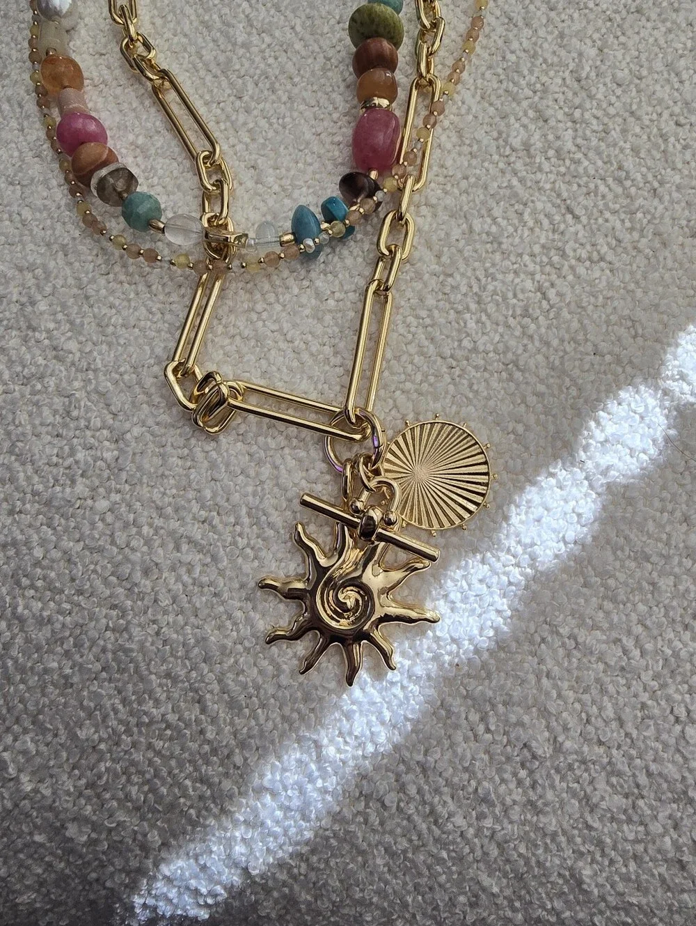 NWT! Anthropologie, Shades of Sea Layered Necklaces, Set of 3: Charm Edition